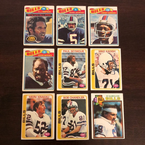 Vintage Topps NFL Buffalo Bills Football Card Bundle - Picture 1 of 11